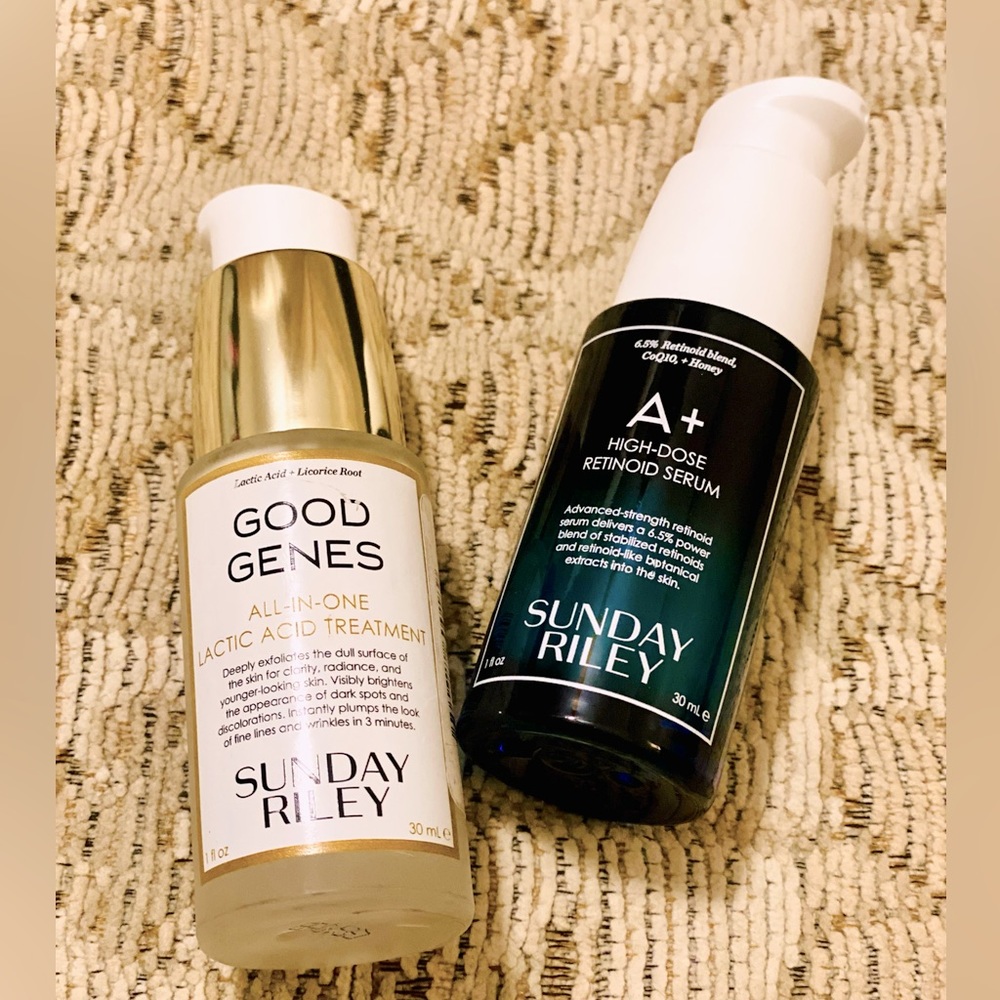 🎄NEW! BNIB Sunday Riley Good Genes Lactic Acid & A+ Retinol Serum Duo + box. 🎄
